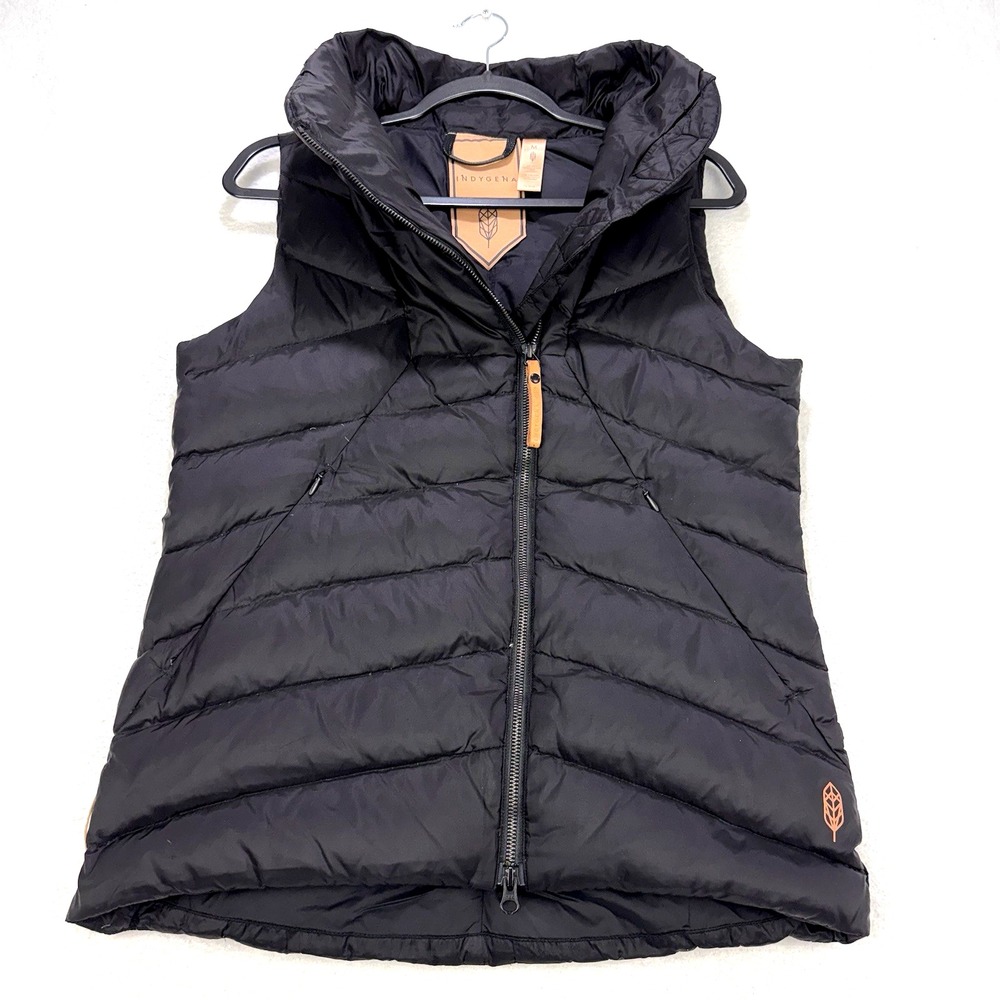 Black Quilted Hooded Puffer Vest - Women